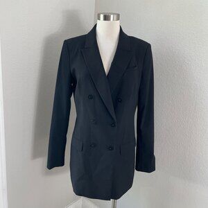 Calvin Klein Womens 10‎ Black Double Breasted Blazer Career Work Jacket Classic